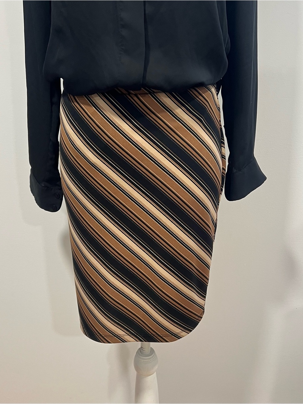 Express Striped Pencil Skirt